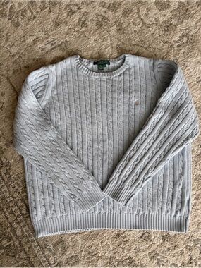 Ralph Lauren baby blue cotton crewneck sweater